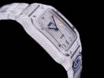 Cartier Santos-Dumont – Men's Fully Diamond-Paved Automatic Watch with Colorful Arabic Numerals and AMG Logo Bracelet - 图片 5