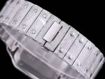 Cartier Santos-Dumont – Men's Fully Diamond-Paved Automatic Watch with Colorful Arabic Numerals and AMG Logo Bracelet - 图片 8