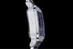 Cartier Santos-Dumont – Men's Fully Diamond-Paved Automatic Watch with Blue Roman Numerals and 18K White Gold Case - 图片 6