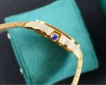 Cartier Santos-Dumont – Women's 18K Rose Gold Fully Diamond-Paved Watch with Purple Arabic Numerals and Blue Sapphire Crown - 图片 4