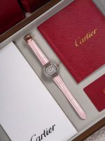 Cartier Tank Must – Women's 18K White Gold Watch with Diamond Bezel, Silver Dial, Roman Numerals, and Black Alligator Strap - 图片 5