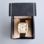 Cartier Santos-Dumont – Men's 18K Rose Gold Chronograph Watch with White Dial, Roman Numerals, and Black Alligator Strap - 图片 5