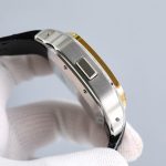 Cartier Santos-Dumont – Men's 18K Rose Gold Chronograph Watch with White Dial, Roman Numerals, and Black Alligator Strap - 图片 6