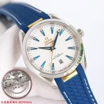 Omega Seamaster Aqua Terra – White Dial with Blue Accents and Rubber Strap (Master Co-Axial 8900 Movement) - 图片 2
