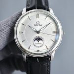 Omega De Ville – Silver Dial with Diamond Accents and Moon Phase Complication