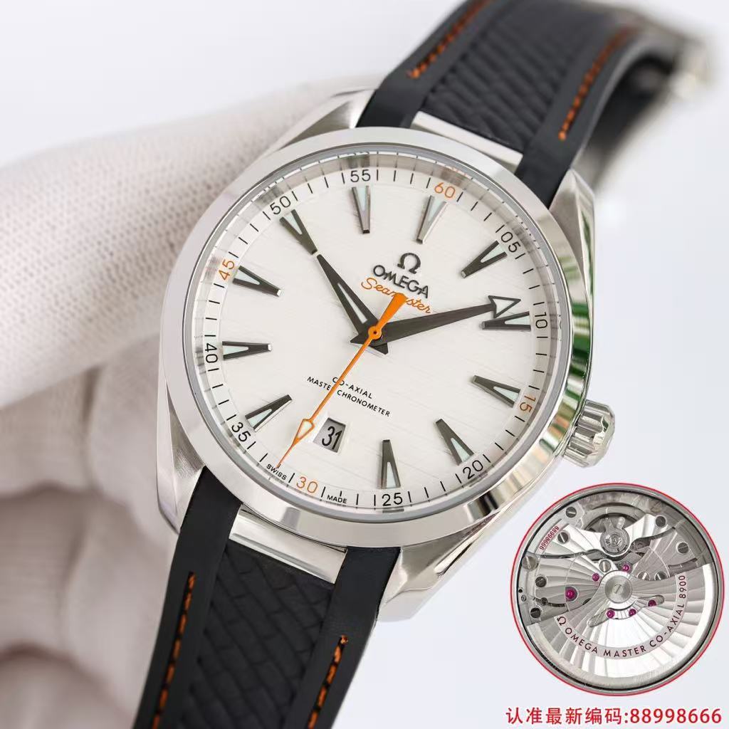 微信图片_20250925155801_3953_76 "Omega Seamaster Aqua Terra – White Dial with Orange Accents and Rubber Strap (Master Co-Axial 8900 Movement) " - 图片 1