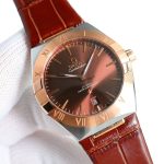 Omega Constellation – Black Dial with Roman Numeral Bezel and Alligator Leather Strap - 图片 9