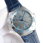 Omega Constellation – Black Dial with Roman Numeral Bezel and Alligator Leather Strap - 图片 7