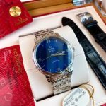 Omega De Ville – Men's Blue Sunburst Dial with Stainless Steel Bracelet and Roman Numerals - 图片 6