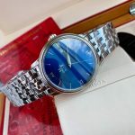Omega De Ville – Men's Blue Sunburst Dial with Stainless Steel Bracelet and Roman Numerals - 图片 5