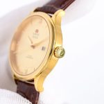 Omega De Ville – Men's Gold-Plated Case with Silver Dial and Brown Leather Strap - 图片 5
