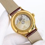 Omega De Ville – Men's Gold-Plated Case with Silver Dial and Brown Leather Strap - 图片 4
