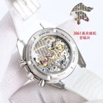 Omega Speedmaster Professional – Men's Silver Dial with Black Tachymeter Bezel and White Rubber Strap - 图片 3