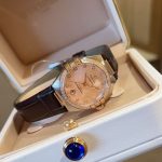 Omega Constellation – Women's Rose Gold Two-Tone Watch with Blue Dial, Diamond Bezel, and Leather Strap - 图片 9