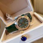 Omega Constellation – Women's Rose Gold Two-Tone Watch with Blue Dial, Diamond Bezel, and Leather Strap - 图片 8