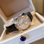 Omega Constellation – Women's Rose Gold Two-Tone Watch with Blue Dial, Diamond Bezel, and Leather Strap - 图片 7