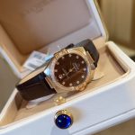 Omega Constellation – Women's Rose Gold Two-Tone Watch with Blue Dial, Diamond Bezel, and Leather Strap - 图片 6