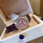 Omega Constellation – Women's Rose Gold Two-Tone Watch with Blue Dial, Diamond Bezel, and Leather Strap - 图片 2