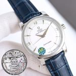 Omega Seamaster – Men's White Dial with Blue Leather Strap and 70th Anniversary Co-Axial Master Chronometer Movement