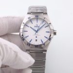 Omega Constellation – Men's Green Ceramic Bezel with Marble Dial and Stainless Steel Bracelet, Co-Axial Master Chronometer - 图片 9