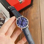 Tissot Classic Watch – Blue Dial with Roman Numerals, Navy Leather Strap, Swiss Made - 图片 2