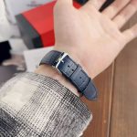 Tissot Classic Watch – Blue Dial with Roman Numerals, Navy Leather Strap, Swiss Made - 图片 9