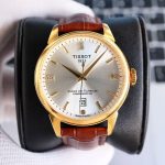 Tissot Chemin des Tourelles Automatic Watch – Black/White/Brown Dial Options, Diamond Accents, Leather Strap - 图片 5