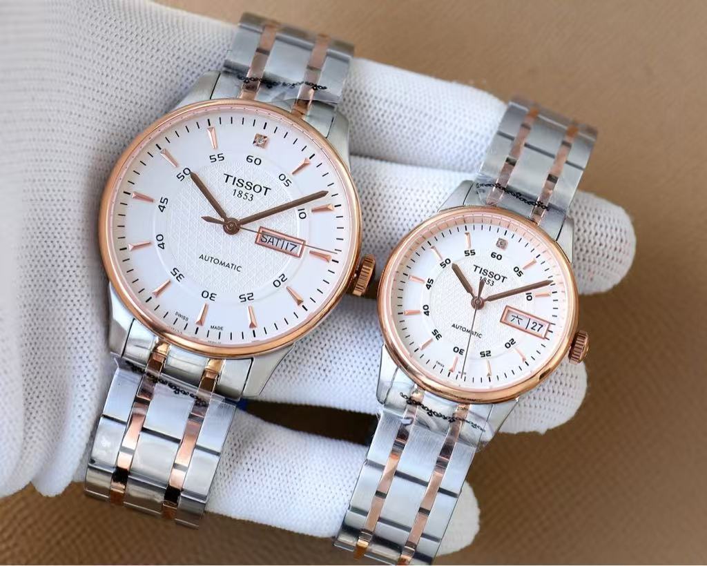 微信图片_20250925165927_4307_76 Tissot Automatic Watch – Multiple Sizes & Colors Available: Silver, Rose Gold, White Dial, Dual Date Display - 图片 1