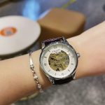 Tissot Skeleton Automatic Watch – Black Leather Strap, Transparent Dial with Visible Movement, Brown & Black Options Available - 图片 5