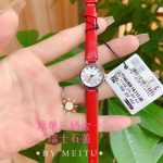 Tissot Lady's Mini Watch – Red Leather Strap, White Dial, Rose Gold Case, Swiss Made Quartz - 图片 5