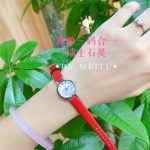 Tissot Lady's Mini Watch – Red Leather Strap, White Dial, Rose Gold Case, Swiss Made Quartz - 图片 6