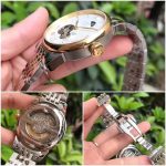 Tissot Automatic Watch – Moon Phase & Open Heart Design, Roman Numerals, Stainless Steel Bracelet - 图片 7