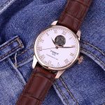 Tissot Powermatic 80 Automatic Watch – Five Styles Available: Stainless Steel & Leather Strap Options, Moon Phase & Open Heart Design - 图片 5
