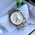 Tissot Chronograph Watch – Two-Tone Stainless Steel Bracelet, Black & White Dial Options, Tachymeter Bezel - 图片 5