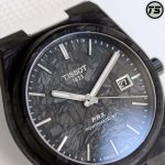 Tissot PRX Powermatic 80 Watch – Carbon Fiber Texture Case, White Rubber Strap, Swiss Made Automatic - 图片 5