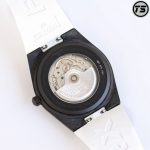 Tissot PRX Powermatic 80 Watch – Carbon Fiber Texture Case, White Rubber Strap, Swiss Made Automatic - 图片 8