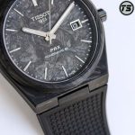 Tissot PRX Powermatic 80 Watch – All-Black Carbon Fiber Texture Case, Rubber Strap, Swiss Made Automatic - 图片 4
