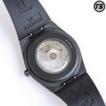 Tissot PRX Powermatic 80 Watch – All-Black Carbon Fiber Texture Case, Rubber Strap, Swiss Made Automatic - 图片 7