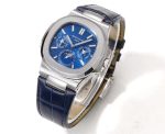 Patek Philippe Nautilus – Men's Blue Sunburst Dial with Perpetual Calendar, Stainless Steel Case and Blue Alligator Strap - 图片 2