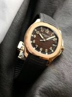 Patek Philippe Aquanaut – Men's Brown Dial with 18K Rose Gold Case and Rubber Strap, Automatic Movement