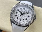 Patek Philippe Aquanaut – Women's White Dial with Diamond Bezel and Rubber Strap, Automatic Movement