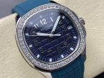 Patek Philippe Aquanaut – Women's Navy Blue Dial with Diamond Bezel and Rubber Strap, Automatic Movement