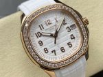 Patek Philippe Aquanaut – Women's White Dial with 18K Rose Gold Case and Diamond Bezel, Rubber Strap - 图片 3
