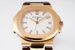 Patek Philippe Aquanaut – Men's White Dial with 18K Rose Gold Case and Integrated Bracelet, Automatic Movement