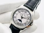 Vacheron Constantin Patrimony – Men's Silver Dial with Moon Phase, Date, and Day/Month Display, Stainless Steel Case and Alligator Strap - 图片 3