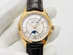 Vacheron Constantin Patrimony – Men's White Dial with Moon Phase, Day/Month Display, and 18K Yellow Gold Case