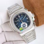 Patek Philippe Nautilus – Men's Black Dial with Stainless Steel Case and Integrated Bracelet, Chronograph Function - 图片 3