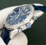 Patek Philippe Complications – Men's Blue Dial with White Gold Case, Diamond Bezel, and Blue Alligator Strap - 图片 5