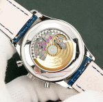 Patek Philippe Complications – Men's Blue Dial with White Gold Case, Diamond Bezel, and Blue Alligator Strap - 图片 6