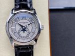 Patek Philippe Calatrava – Men's Silver Dial with Moon Phase, Stainless Steel Case, and Black Alligator Strap